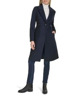 Cole Haan Notch Lapel Slick Wool Coat | Coats & Outerwear -Mode Shoe Shop 6148o0R5olL. AC SR736920