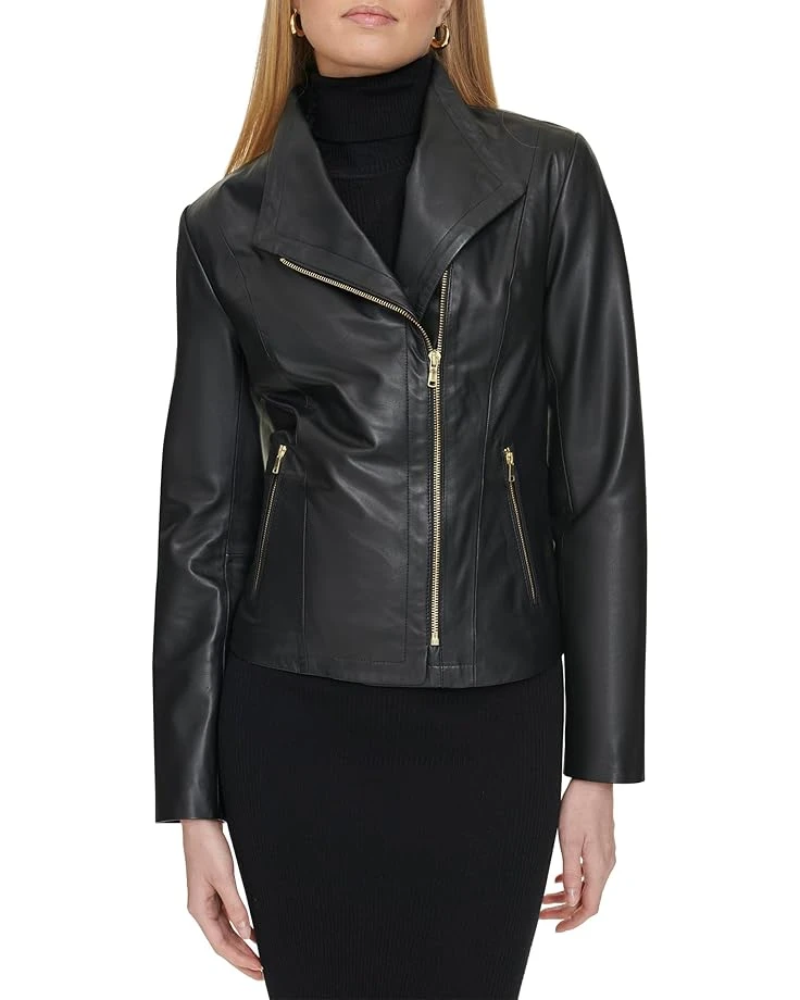 Cole Haan Moulded Collar Asymmetric Leather Jacket | Coats & Outerwear 3 Cole Haan Moulded Collar Asymmetric Leather Jacket | Coats & Outerwear