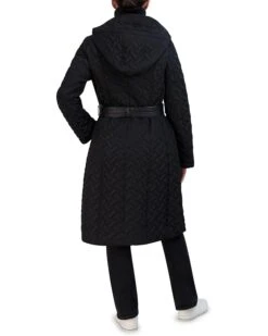 Cole Haan Signature Quilt Hooded Long Coat with Belt | Coats & Outerwear -Mode Shoe Shop 71o9HlBr7SL. AC SR736920
