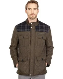 Cole Haan 29" Essential Quilt Mixed Media Multi Pocket Jacket | Coats & Outerwear -Mode Shoe Shop 815FNbyCdsL. AC SR736920