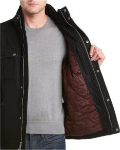 Cole Haan Wool Melton Stand Collar Jacket With Patch Pockets | Coats & Outerwear -Mode Shoe Shop 81NFWHeKWzL. AC SR736920