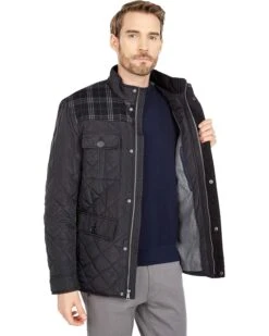 Cole Haan 29" Essential Quilt Mixed Media Multi Pocket Jacket | Coats & Outerwear -Mode Shoe Shop 81jgBRbh8CL. AC SR736920